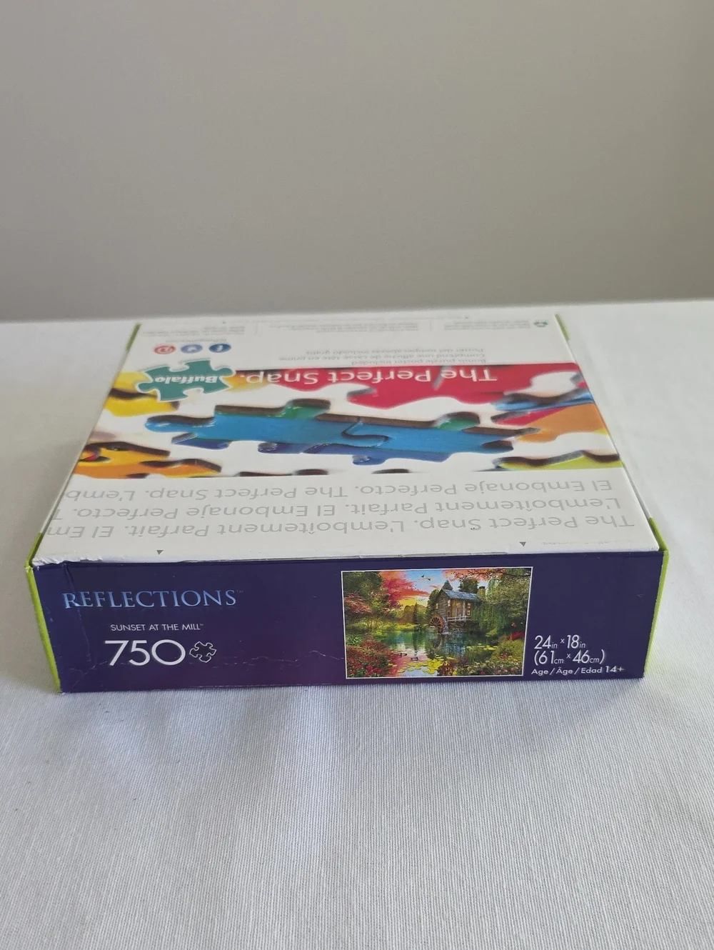 Sealed Buffalo Jigsaw Puzzle 750 Pieces Reflections Sunset At The Mill Box Wear